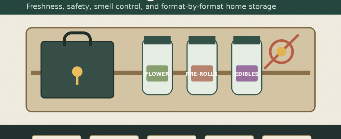 How to Store Cannabis at Home in Canada: Freshness, Smell, Safety & What to Avoid (2026)