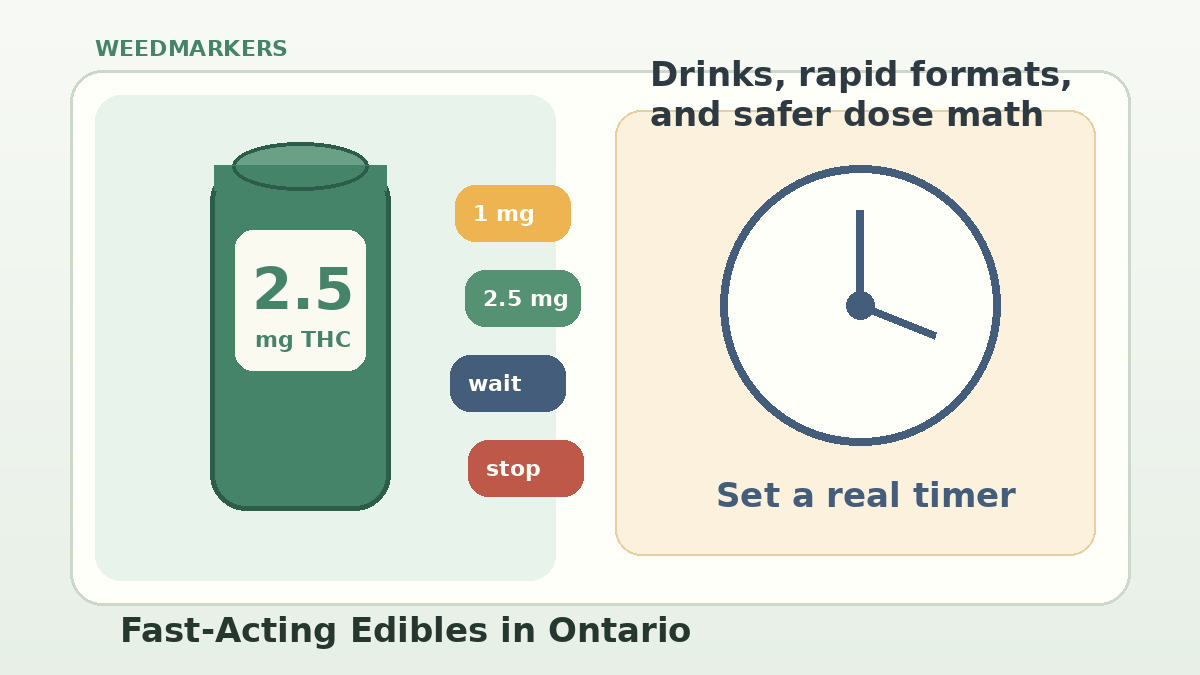 Fast-Acting Edibles in Ontario (2026): Drinks, Rapid Formats & Safer Dose Math