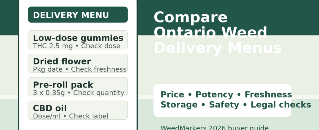 How to Compare Weed Delivery Menus in Ontario: Price, Potency, Freshness & Safety (2026)