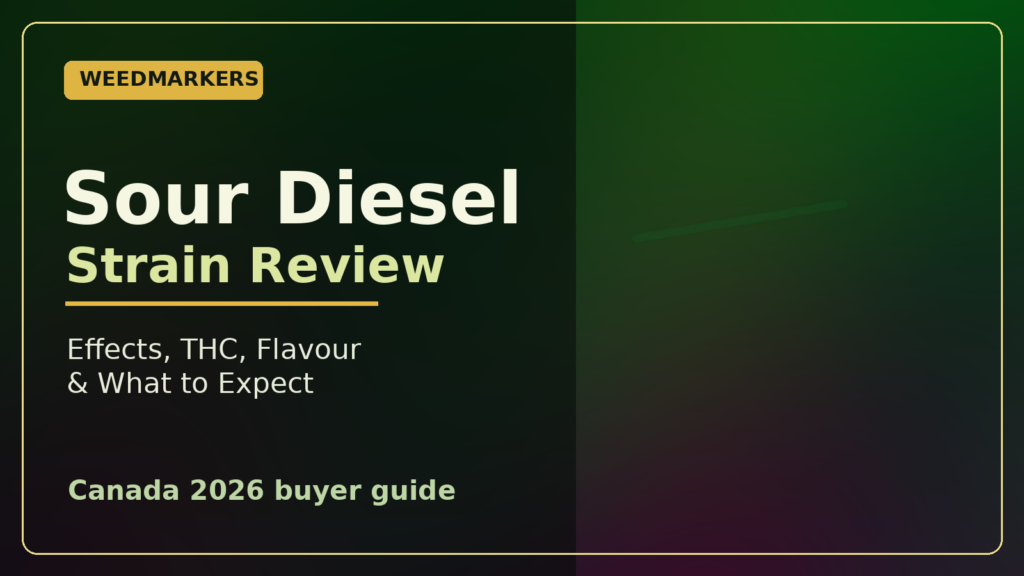Sour Diesel strain review featured image for WeedMarkers Canada 2026