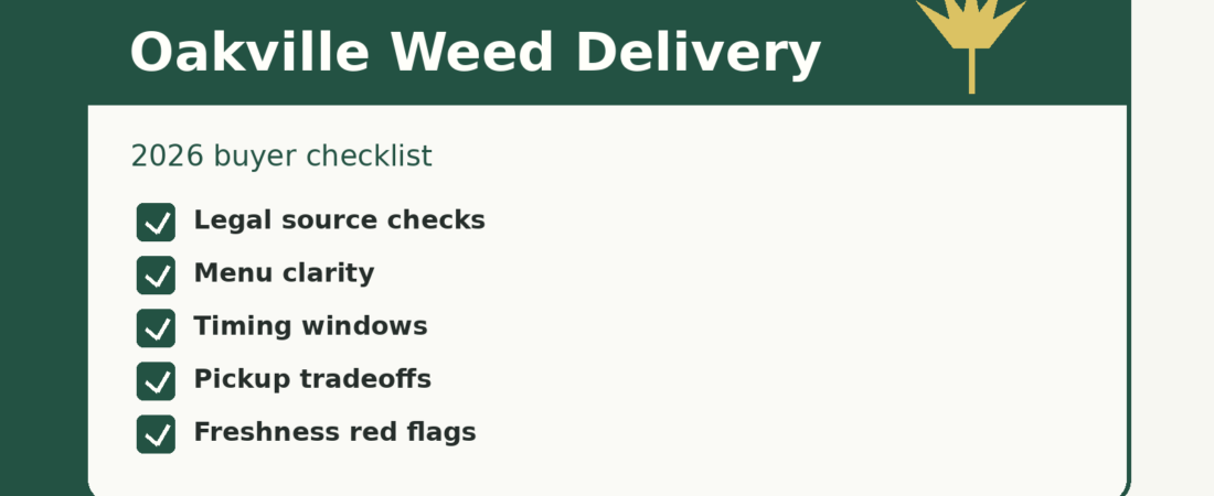 How to Choose Weed Delivery in Oakville Ontario: Menu Checks, Timing & Safer Buying (2026)